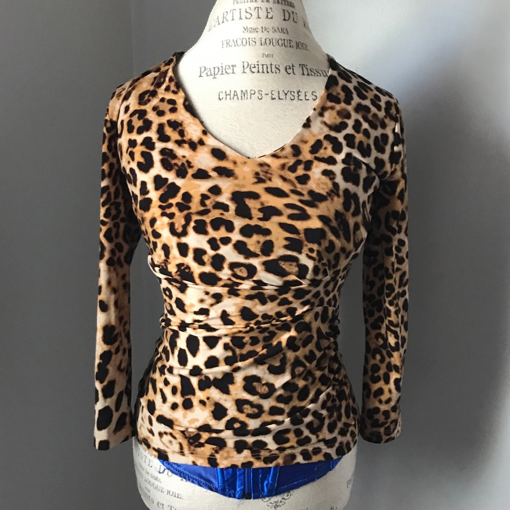 Anne Klein Leopard Print Ruched - Picture 4 of 14